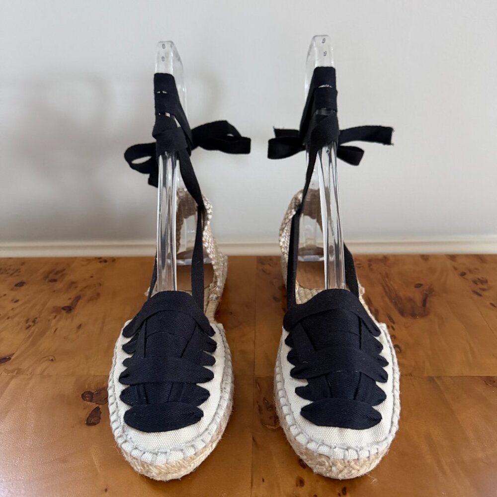 CASTANER Ivory & Black Lace up Espadrille - Picture 9 of 13